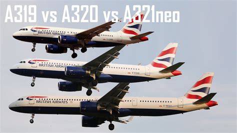 Airbus A318 short fuselage beside larger A319 A320 A321 family aircraft