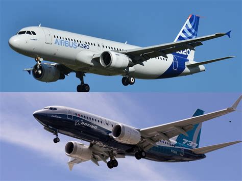 Airbus A320neo and Boeing 737 MAX on airport apron