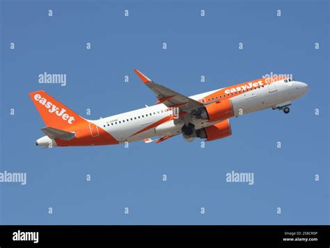 Airbus A320neo departing international airport with blended wingtip devices
