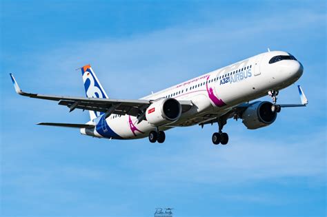 Airbus A321XLR long range single aisle aircraft taking off from airport runway