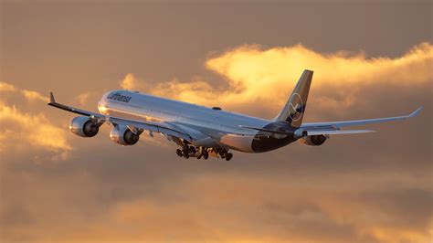 Airbus A340-500 long fuselage taxiing sunset lighting