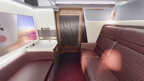 Airbus A350-1000 cabin interior showing widebody comfort