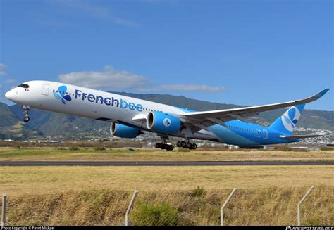 Airbus A350-1000 operated by French bee at Roland Garros Airport Réunion
