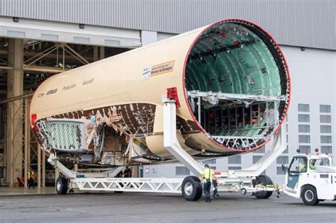 Airbus A350-900 composite fuselage assembly in Toulouse France