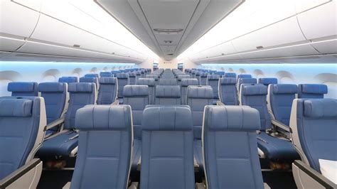 Airbus A350 economy cabin nine abreast seating