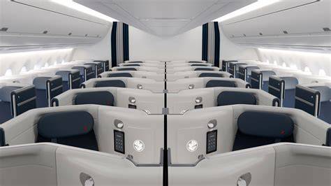 Airbus A350 New Production Standard cabin interior with updated Airspace architecture and modern premium seating