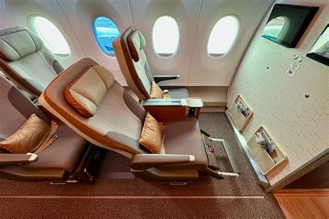 Airbus A350 premium economy cabin interior showing spacious seating rows