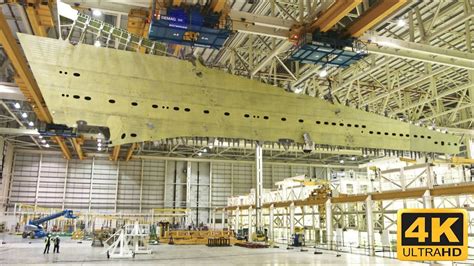 Airbus A380 center wing box composite structure during assembly inside Airbus factory