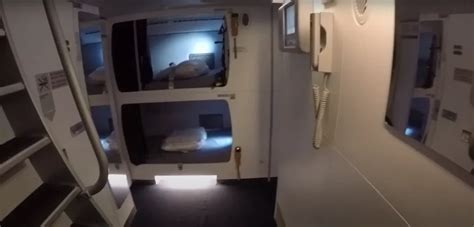 Airbus A380 spacious cabin crew rest compartment