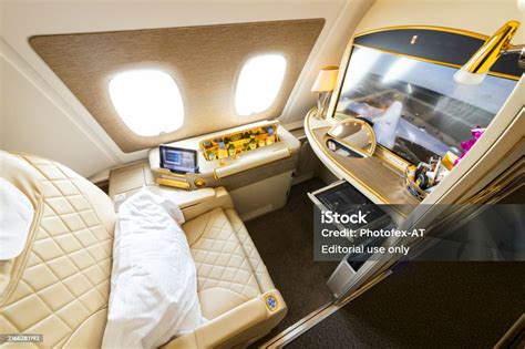 Airbus A380 upper deck window view during long-haul flight