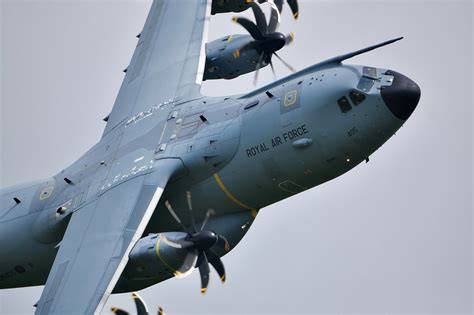 Airbus A400M tactical airlifter demonstrating rugged flight operations that influenced A350 engineering