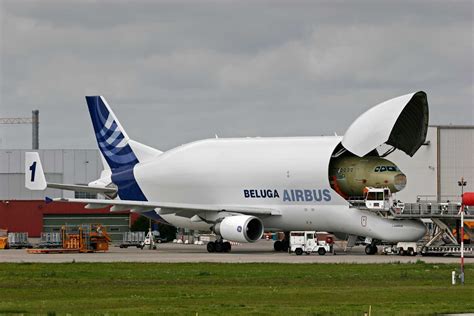 Airbus BelugaXL taxiing at Hamburg Finkenwerder for internal logistics mission