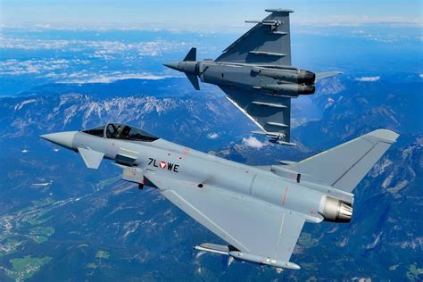 Airbus Eurofighter Typhoon fighter jet performing NATO air policing mission