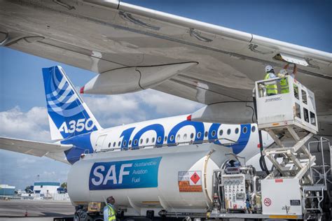 Airbus sustainability pavilion showcasing SAF-compatible A350 design features