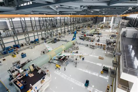 Airbus Tianjin Final Assembly Line facility under sunset sky with active operations
