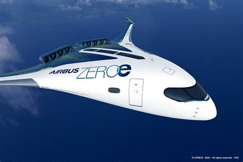 Airbus ZEROe hydrogen aircraft concept blended wing design future aviation