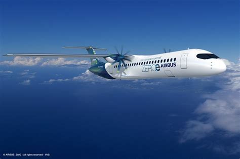 airbus zeroe hydrogen aircraft concept rendering