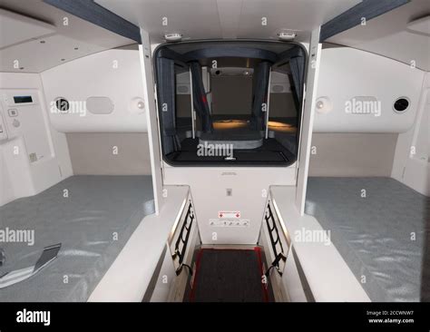 aircraft crew rest bunks inside long haul airplane