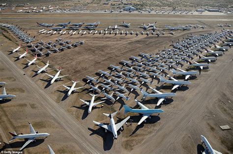 Aircraft stored at desert boneyard during peak COVID-19 travel shutdown