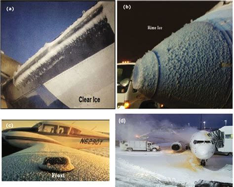 aircraft wing covered in rime ice due to freezing fog conditions