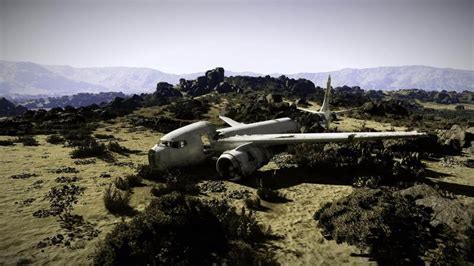 aircraft wreckage near mountainous terrain caused by scud running accident