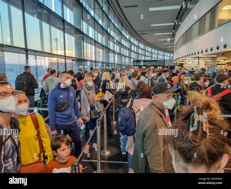 airline check-in counters crowded with tourists at Palma airport amid protest warnings
