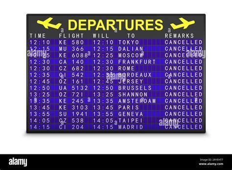 Airline departure board showing reduced flight schedules amid shrinking demand and revised forecasts