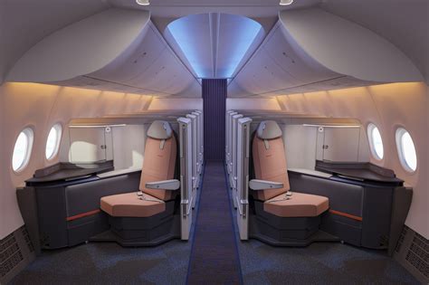 airplane business class suite with sliding door premium cabin interior