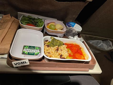 airplane special meal tray with premium presentation
