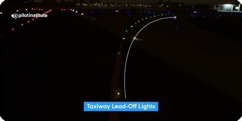 airport green and yellow lead-off lights