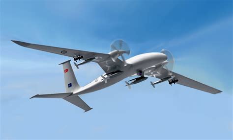 akinci pt-10 drone with expanded weapons suite at paris air show display