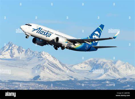 Alaska Airlines 737-700 aircraft parked at Juneau airport