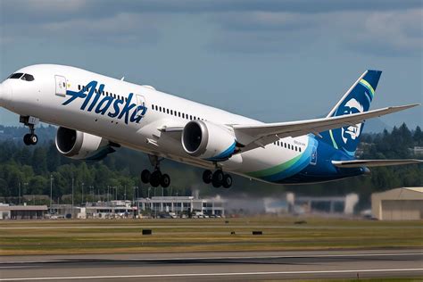 Alaska Airlines Boeing 787-9 at Rome Fiumicino Airport during first transatlantic summer