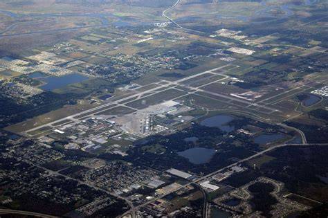 Allegiant Air aircraft at Orlando Sanford International Airport with Sanford terminal and Florida flight operations