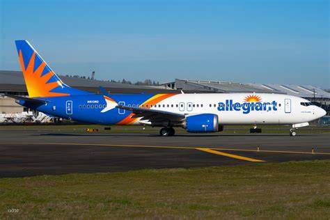 Allegiant Boeing 737 MAX 8-200 departing Orlando Sanford International Airport on a new nonstop route