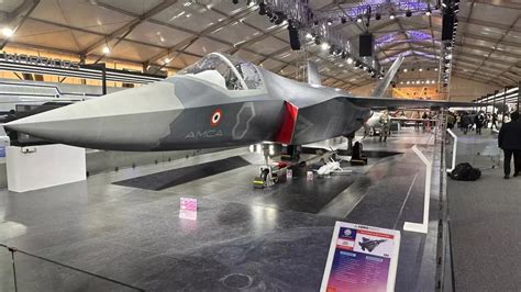 amca stealth fighter mockup at aero india 2025 display stall