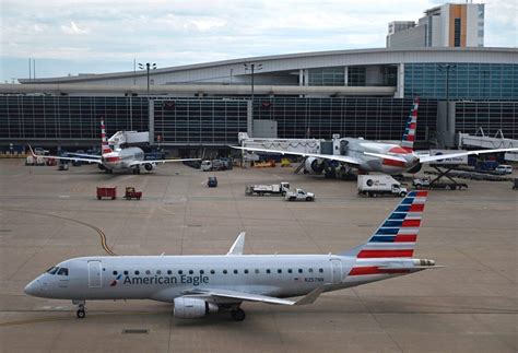 American Airlines aircraft lineup at Dallas Fort Worth hub operations