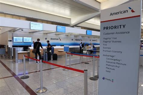 American Airlines check-in counter priority lane