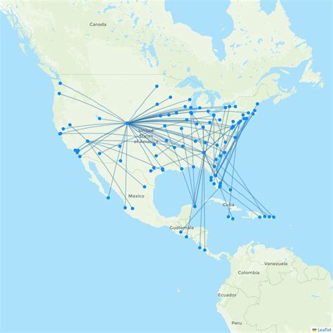 american airlines leadership us mexico market route map 2025