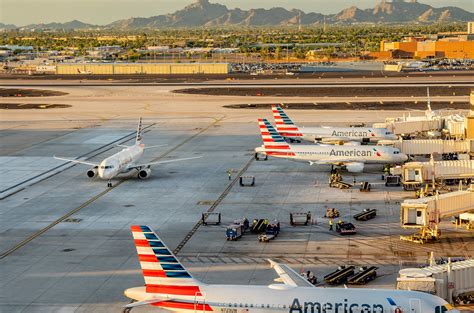 American Airlines planes preparing for winter routes at Phoenix Sky Harbor