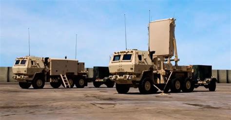 AN/TPQ-53 radar unit mounted on tactical vehicle in desert terrain