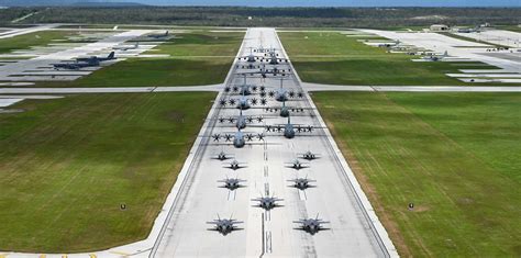 Andersen Air Force Base Guam KC-46 tanker B-52 bomber expanded aircraft parking apron