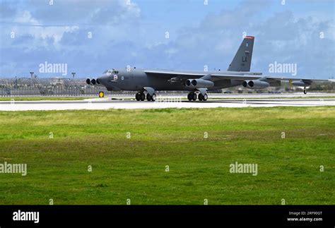 Andersen Air Force Base Guam strategic bomber runway and US military aircraft