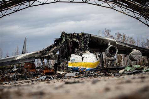 Antonov aircraft factory Hostomel Airport Ukraine An-225 Mriya destruction 2022