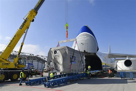 Antonov An-124 being loaded with heavy construction equipment