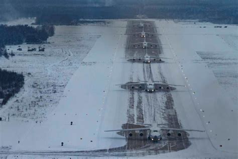 Antonov An-124 heavy cargo aircraft wingtip on runway