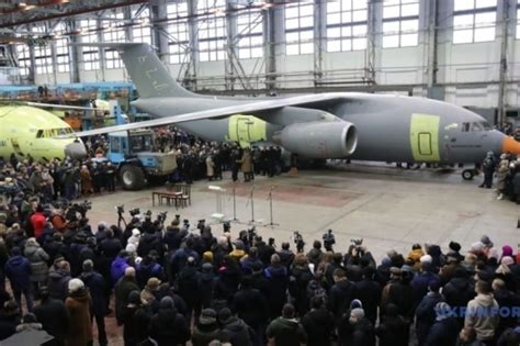 Antonov An-178 production fuselage assembly in Ukraine