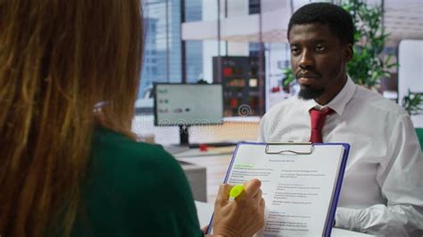 applicant discussing airline job history with HR representative