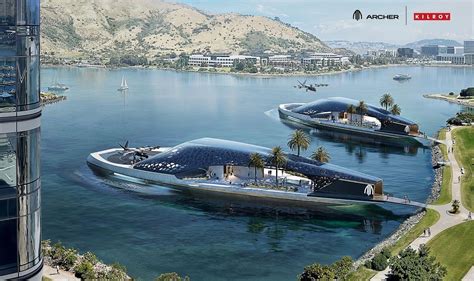 archer vertiport design rendering at kilroy oyster point with aerial view of bay area