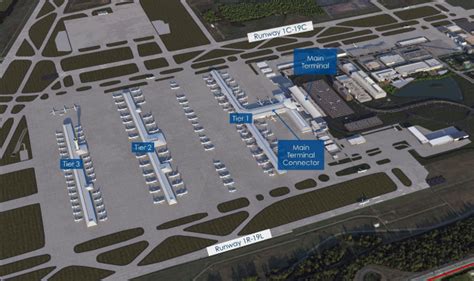 architectural visualization of Dulles Airport’s 5th runway under construction with adjacent taxiway layout